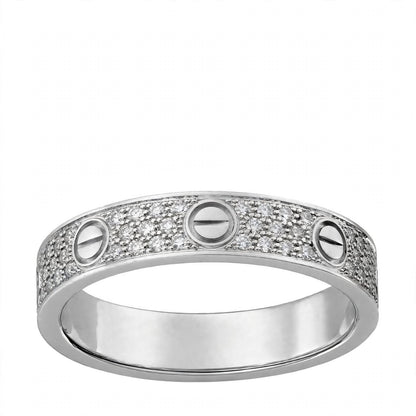 18K Yellow Gold Pavé Diamond Screw Motif Band