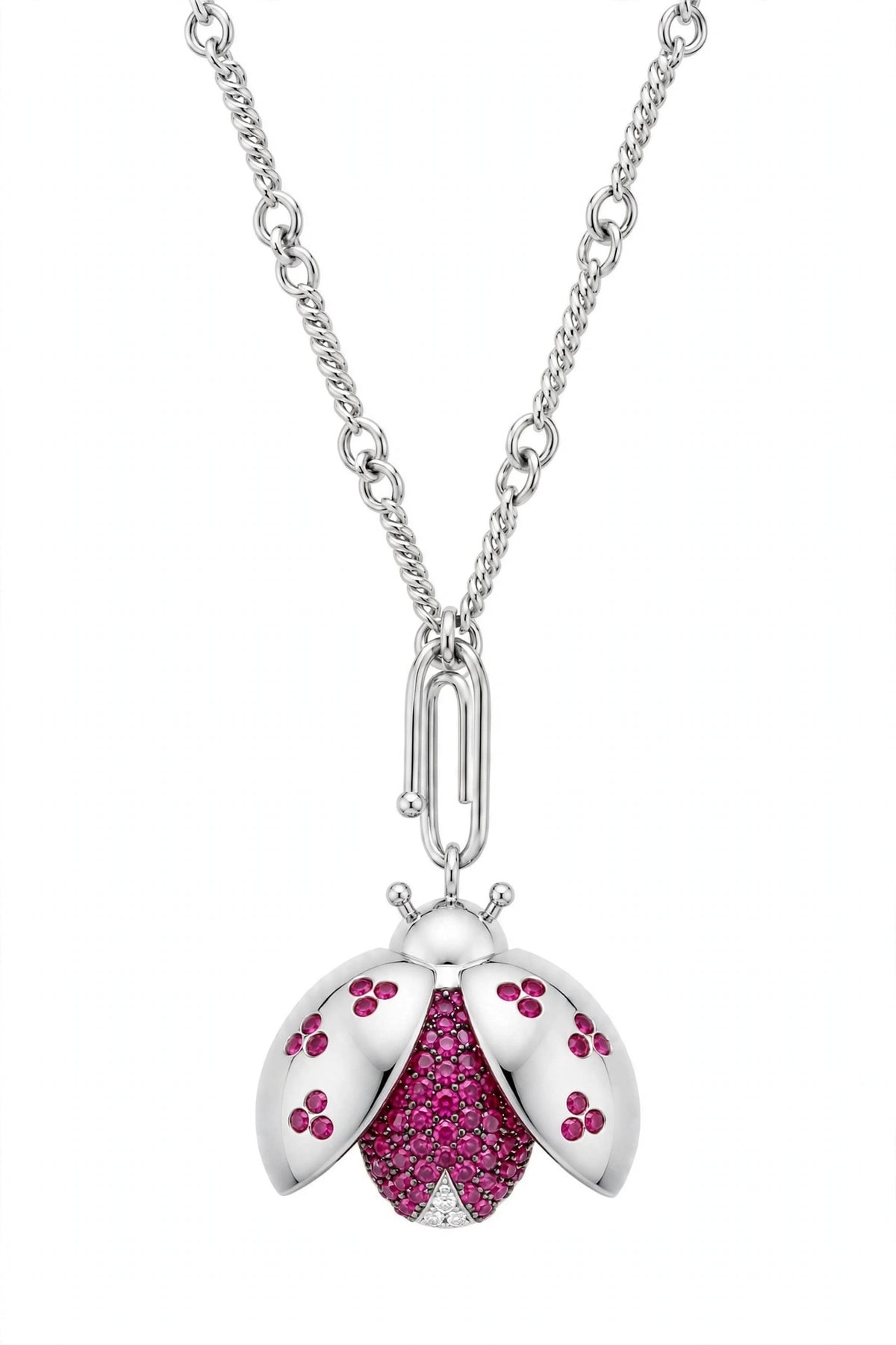 18K Yellow Gold Ladybug Pendant Necklace.