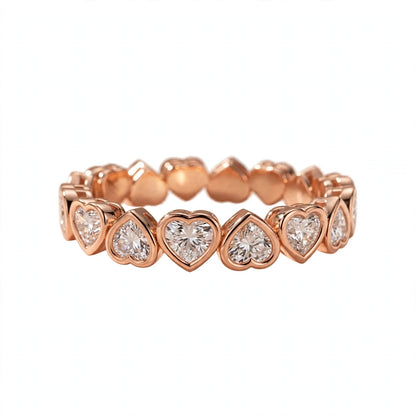 Bezel-Set Heart Cut Diamond Eternity Band