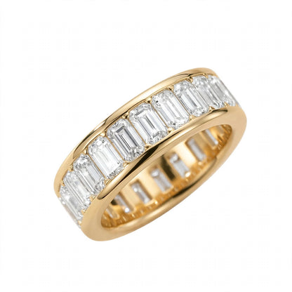 14K Yellow Gold Emerald-Cut Diamond Full Eternity Band