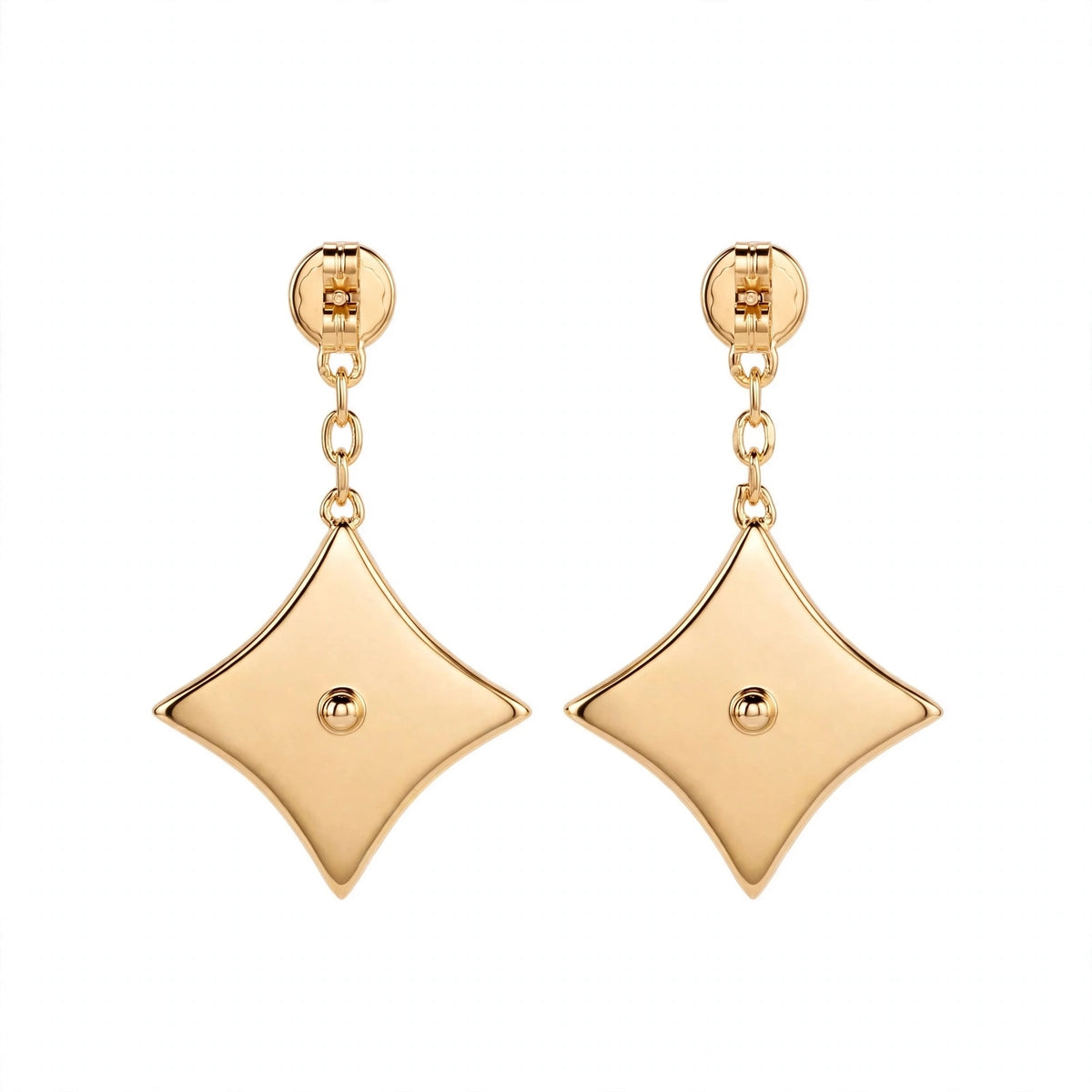 Handmade Pink Mother of Pearl Clover Drop Earrings in Gold Filled.