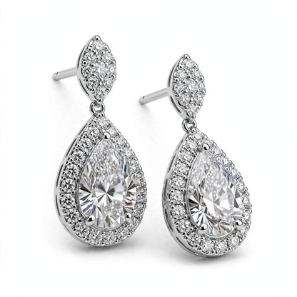 14K Rose Gold Pear Shaped Drop Earrings