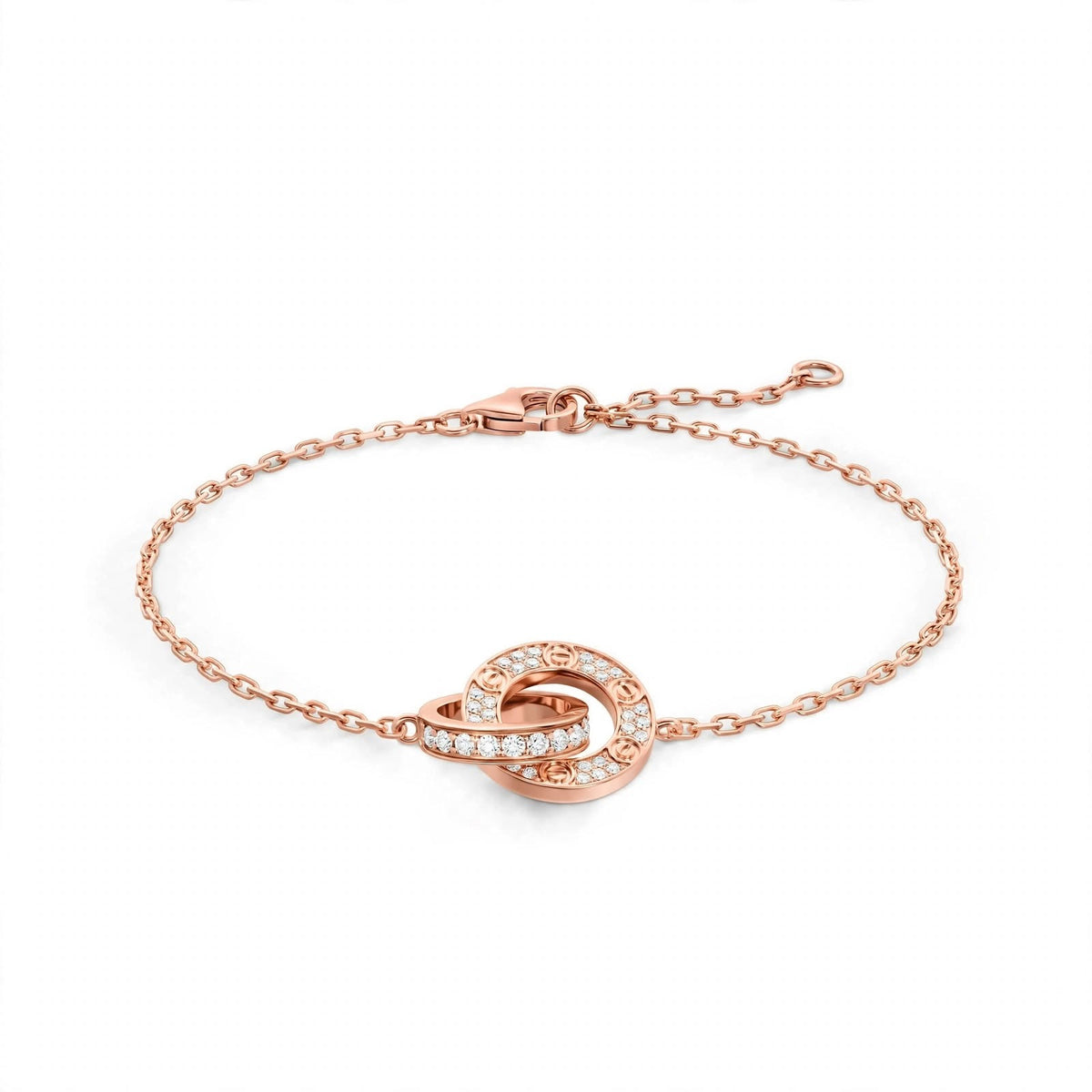 18K Yellow Gold Interlocking Circle Chain Bracelet