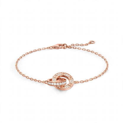 18K Yellow Gold Interlocking Circle Chain Bracelet