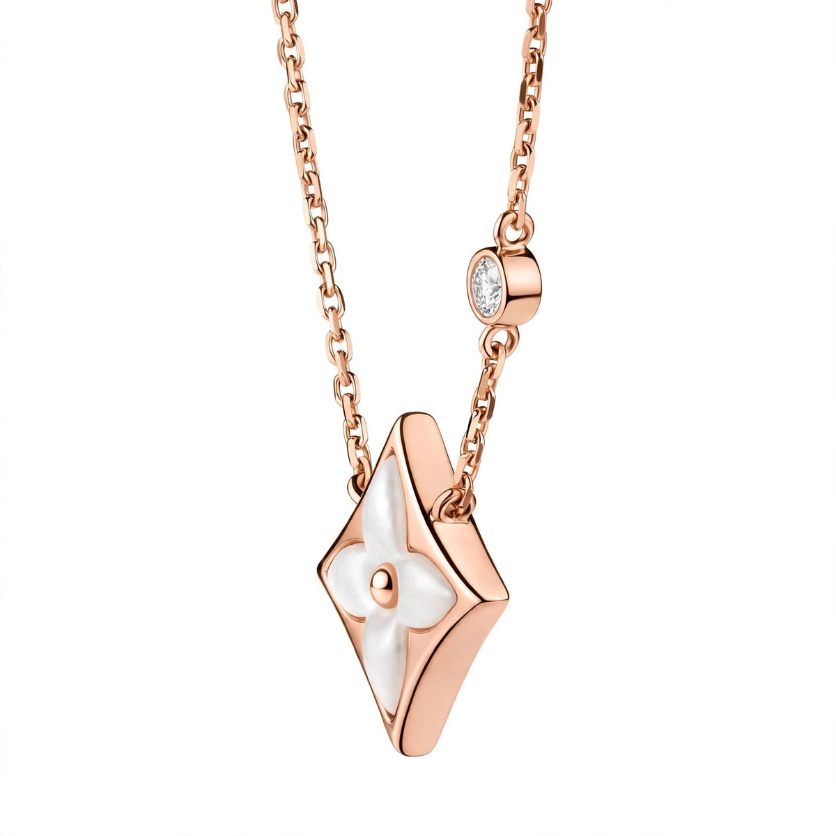 Handmade Mother of Pearl Flower Pendant Necklace