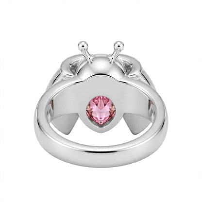 Nature-inspired ladybug cocktail ring.