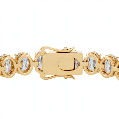 14K Yellow Gold Oval Cut Diamond Tennis Bracelet