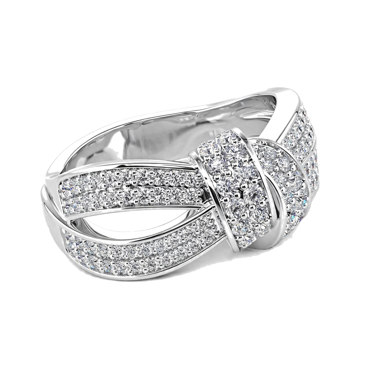 14K Rosegold Statement Ribbon Knot Cocktail Ring