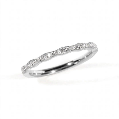 18K Rose Gold Pavé Wave Anniversary Band