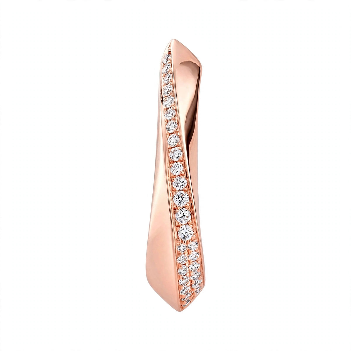 Yellow Gold Diamond Twist Hoop Earrings – Sculptural Wave J-Hoops