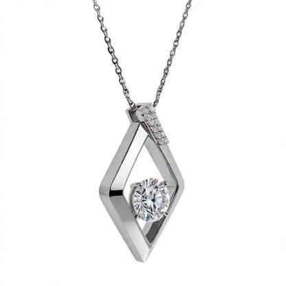 14K Yellow Gold Geometric Rhombus Solitaire Pendant