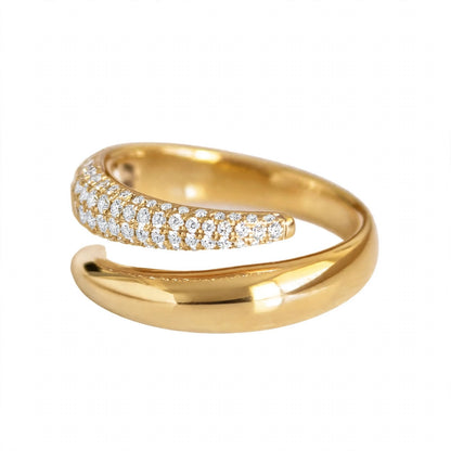 14K Rose Gold Pavé Diamond Open Wrap Ring