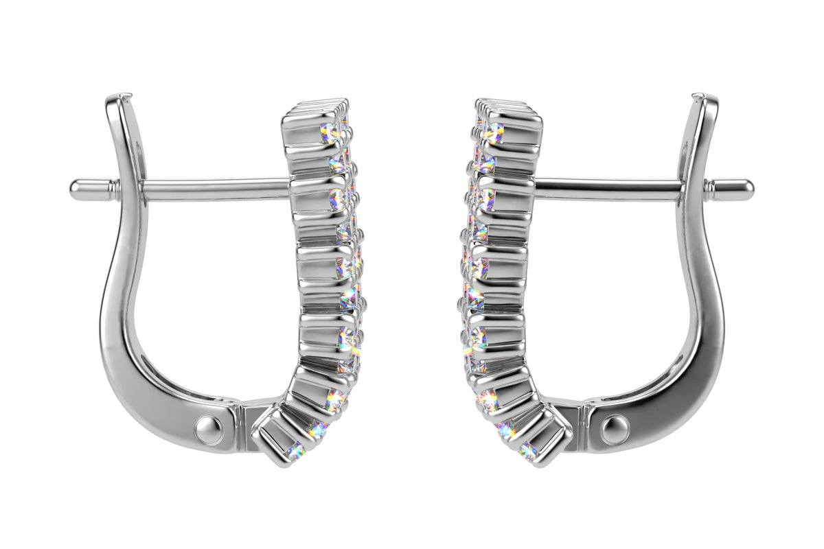 Multi-Row Pavé Diamond Huggie Hoop Earrings.