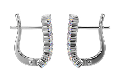 Multi-Row Pavé Diamond Huggie Hoop Earrings.
