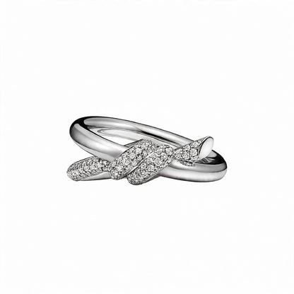 18K Yellow Gold Double-Row Knot Statement Ring