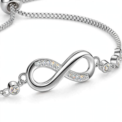 18K Rose Gold Plated Infinity Bolo Bracelet With Lab-Grown Diamonds
