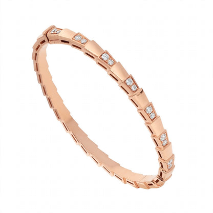 Custom Crafted Snake Scale Bangle in Solid 18K Gold