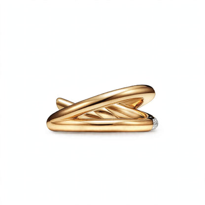 18K Yellow Gold Double-Row Knot Statement Ring