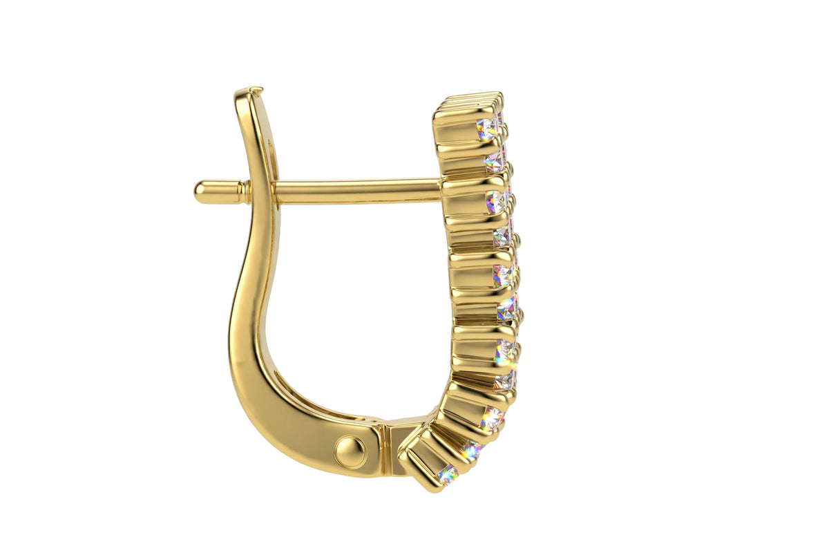 Multi-Row Pavé Diamond Huggie Hoop Earrings.