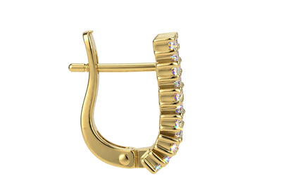 Multi-Row Pavé Diamond Huggie Hoop Earrings.