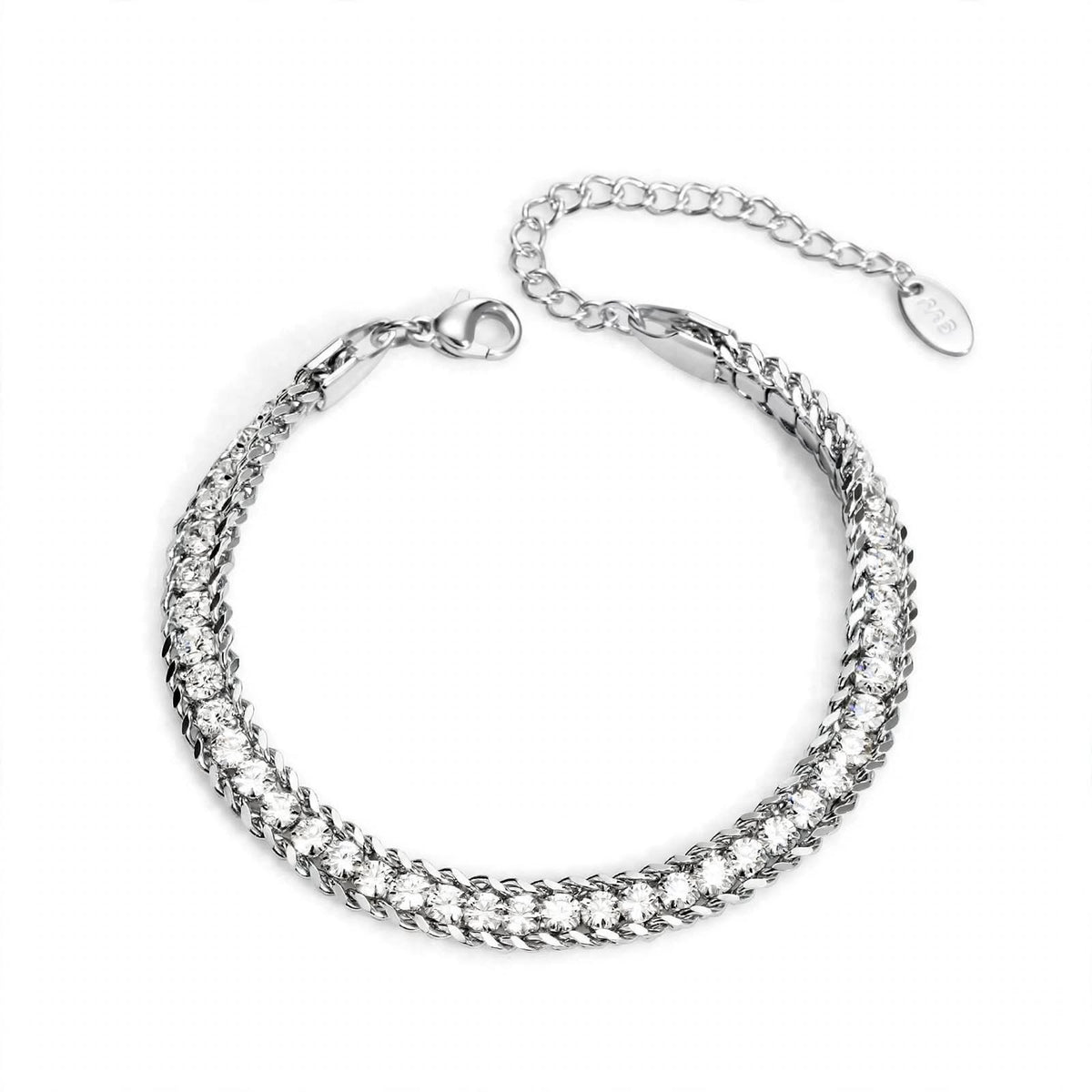 18K Yellow Gold Double Row Tennis Bracelet