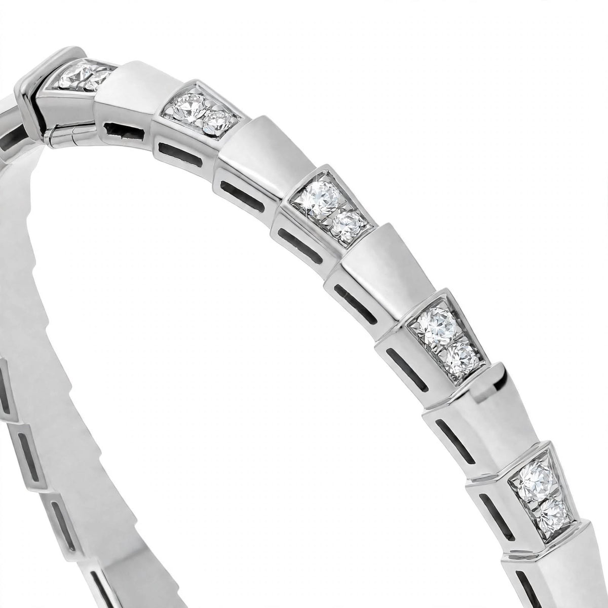 Custom Crafted Snake Scale Bangle in Solid 18K Gold