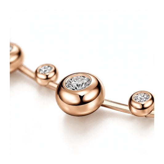 Rose Gold Diamond Bezel Station Necklace.