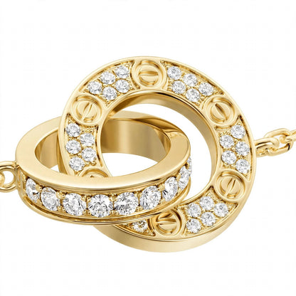 18K Yellow Gold Interlocking Circle Chain Bracelet