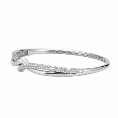 18K Rose Gold Interlocking Infinity Knot Diamond Bangle Bracelet