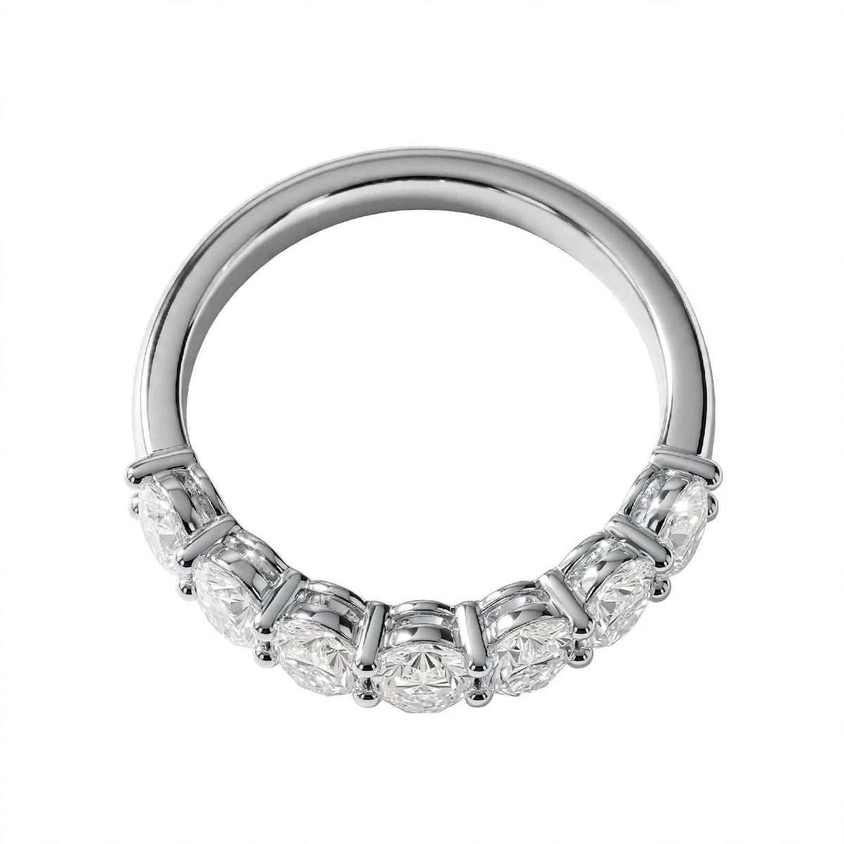 14K Yellow Gold Oval Cut Diamond Half-Eternity Band