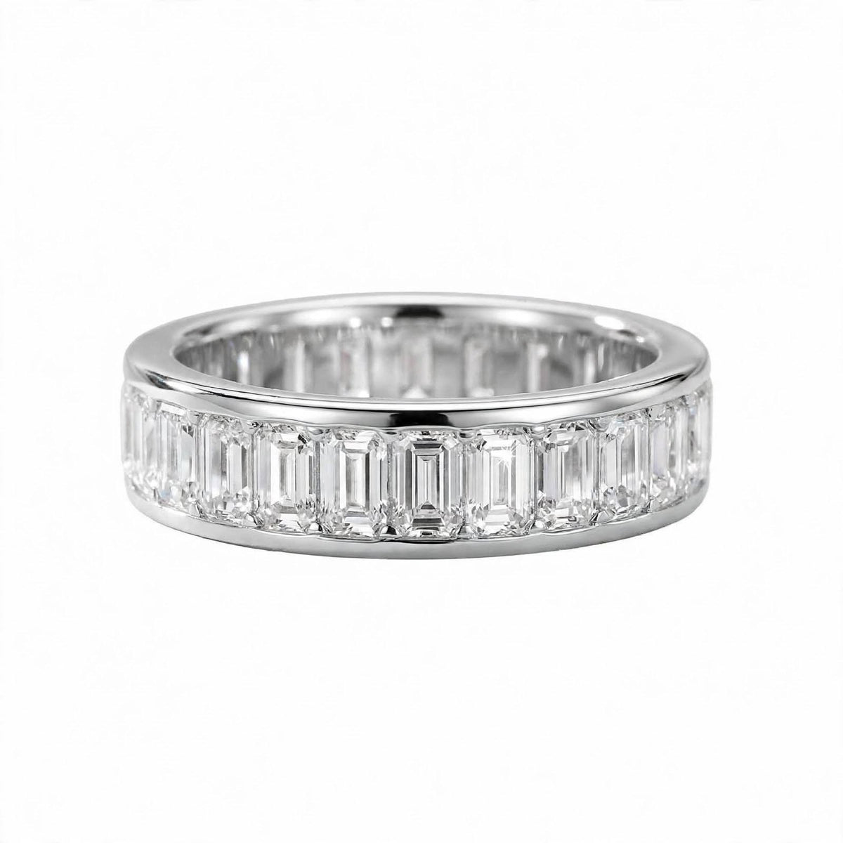 14K Yellow Gold Emerald-Cut Diamond Full Eternity Band