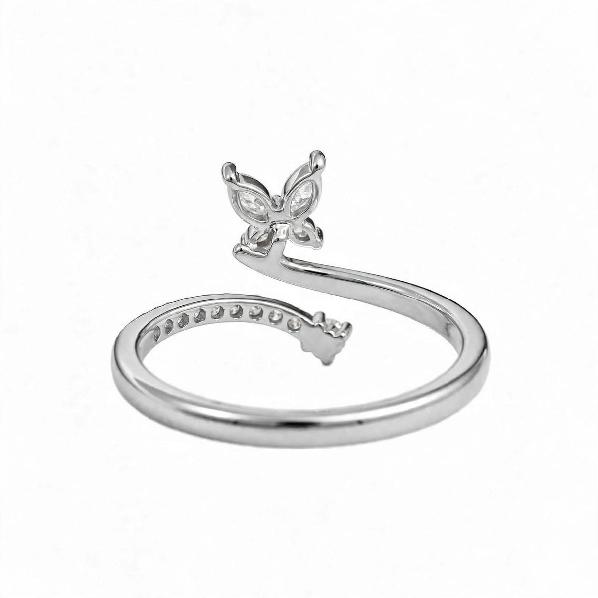 14K Rose Gold Marquise Diamond Butterfly Wrap Ring