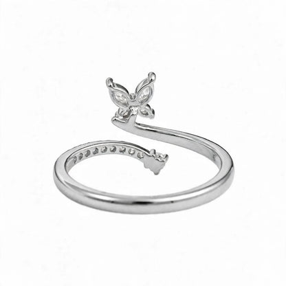 14K Rose Gold Marquise Diamond Butterfly Wrap Ring