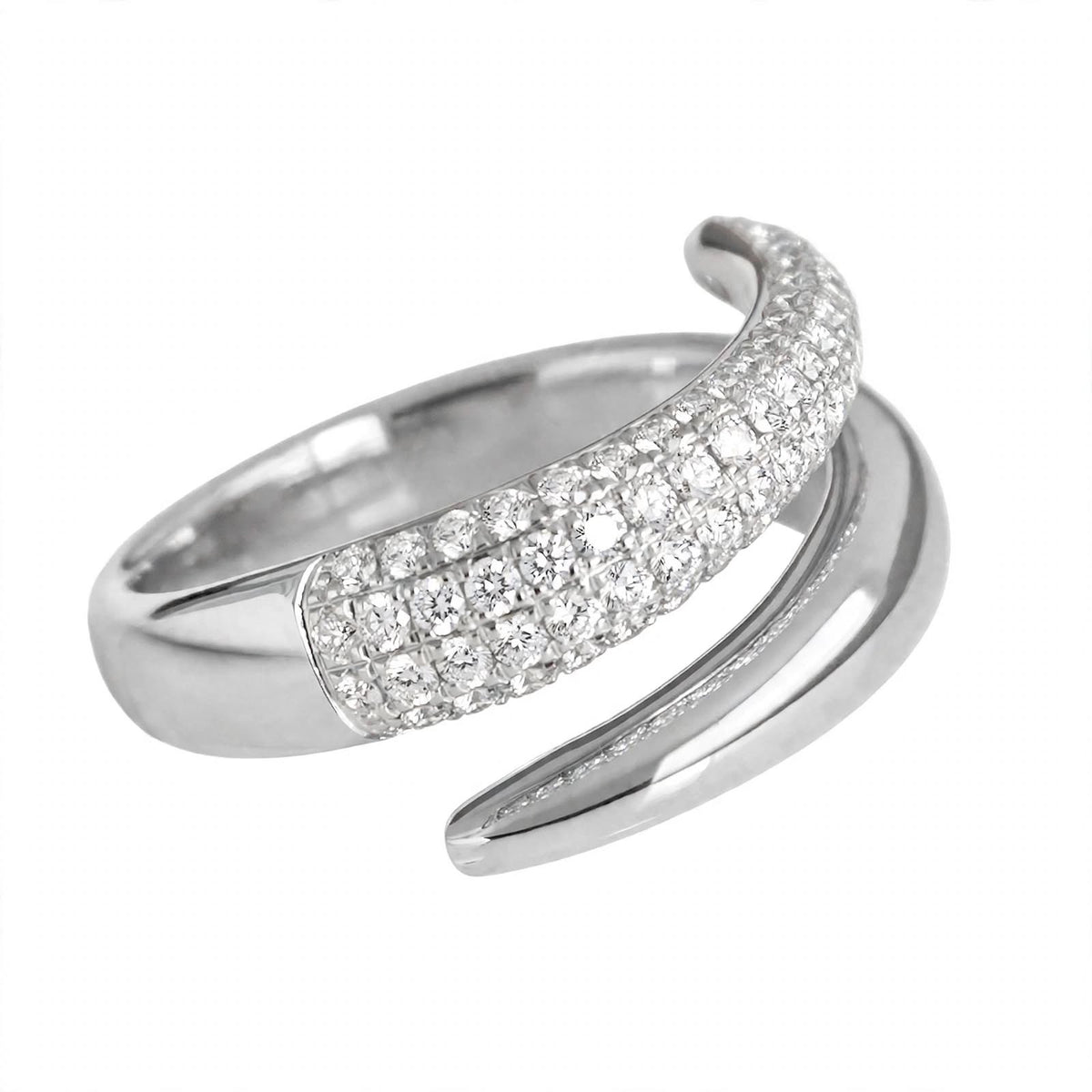 14K Rose Gold Pavé Diamond Open Wrap Ring