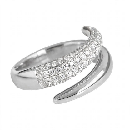 14K Rose Gold Pavé Diamond Open Wrap Ring