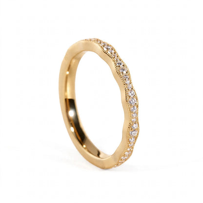 18K Rose Gold Pavé Wave Anniversary Band