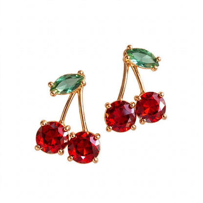 14K Yellow Gold Cherry Stud Earrings