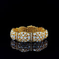 Kundan polki gold and diamonds broad bridal bracelet.