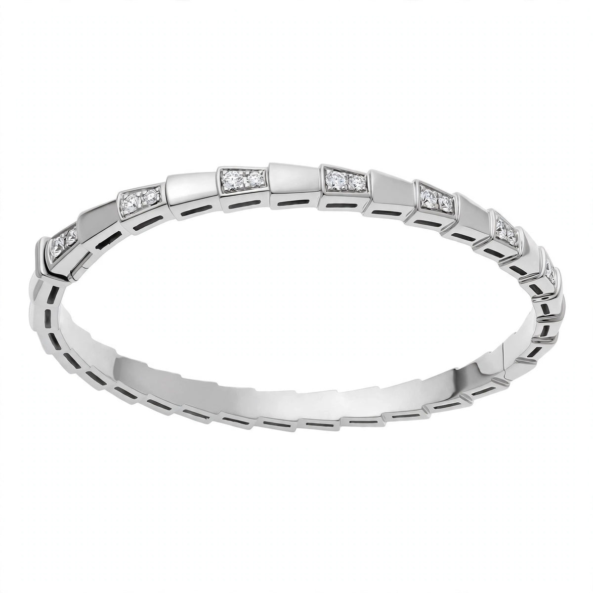 Custom Crafted Snake Scale Bangle in Solid 18K Gold