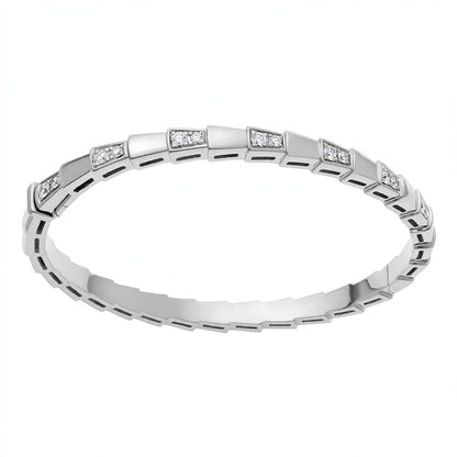 Custom Crafted Snake Scale Bangle in Solid 18K Gold