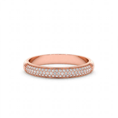 14K Yellow Gold Triple Row Pavé Diamond Eternity Band