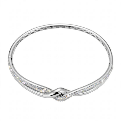 18K Rose Gold Interlocking Infinity Knot Diamond Bangle Bracelet
