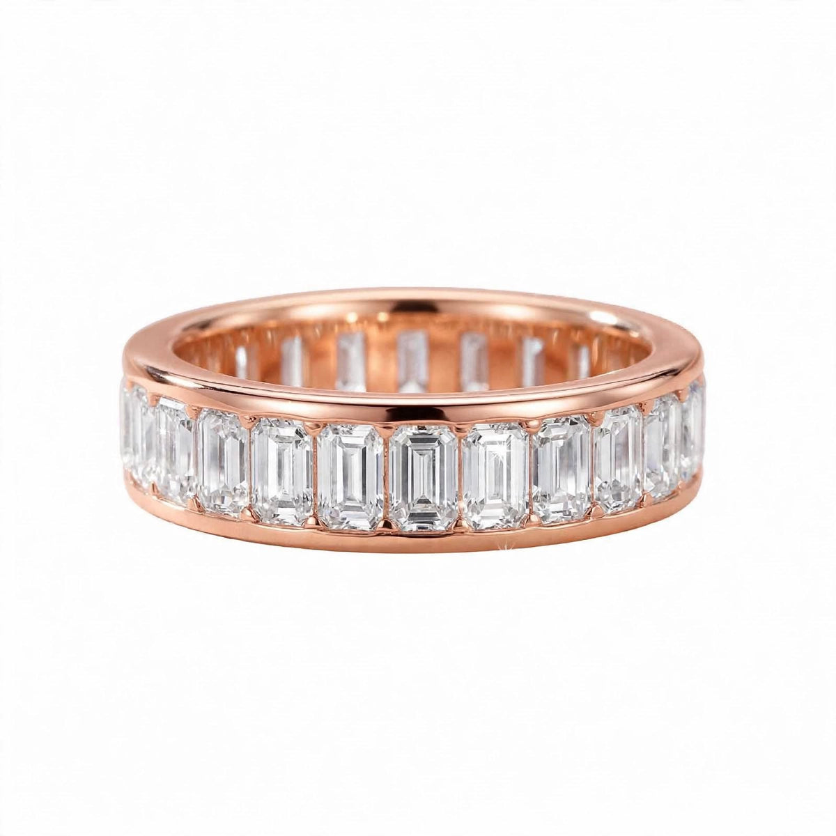 14K Yellow Gold Emerald-Cut Diamond Full Eternity Band