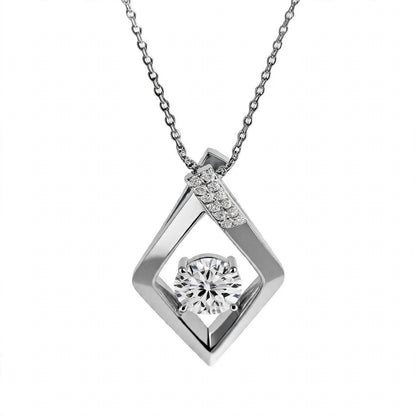 14K Yellow Gold Geometric Rhombus Solitaire Pendant