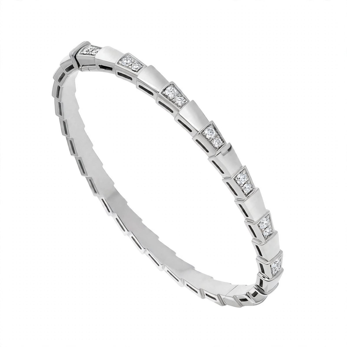 Custom Crafted Snake Scale Bangle in Solid 18K Gold