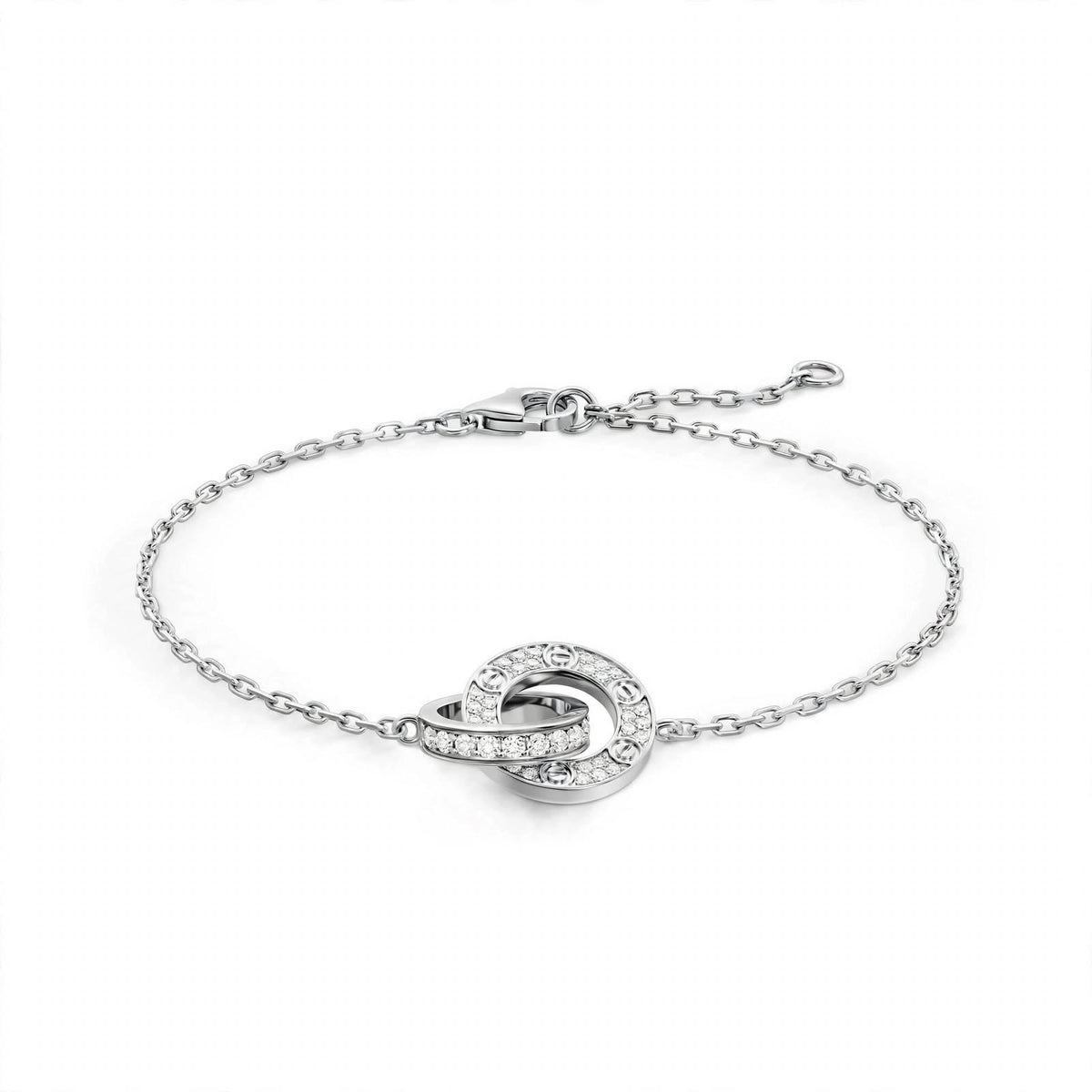 18K Yellow Gold Interlocking Circle Chain Bracelet