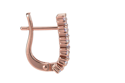 Multi-Row Pavé Diamond Huggie Hoop Earrings.
