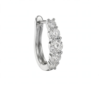 14K Yellow Gold Graduated Diamond Hoop Earrings