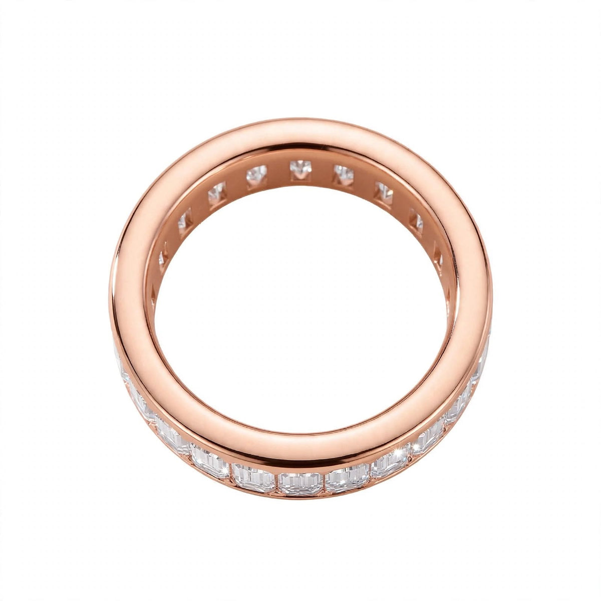 14K Yellow Gold Emerald-Cut Diamond Full Eternity Band