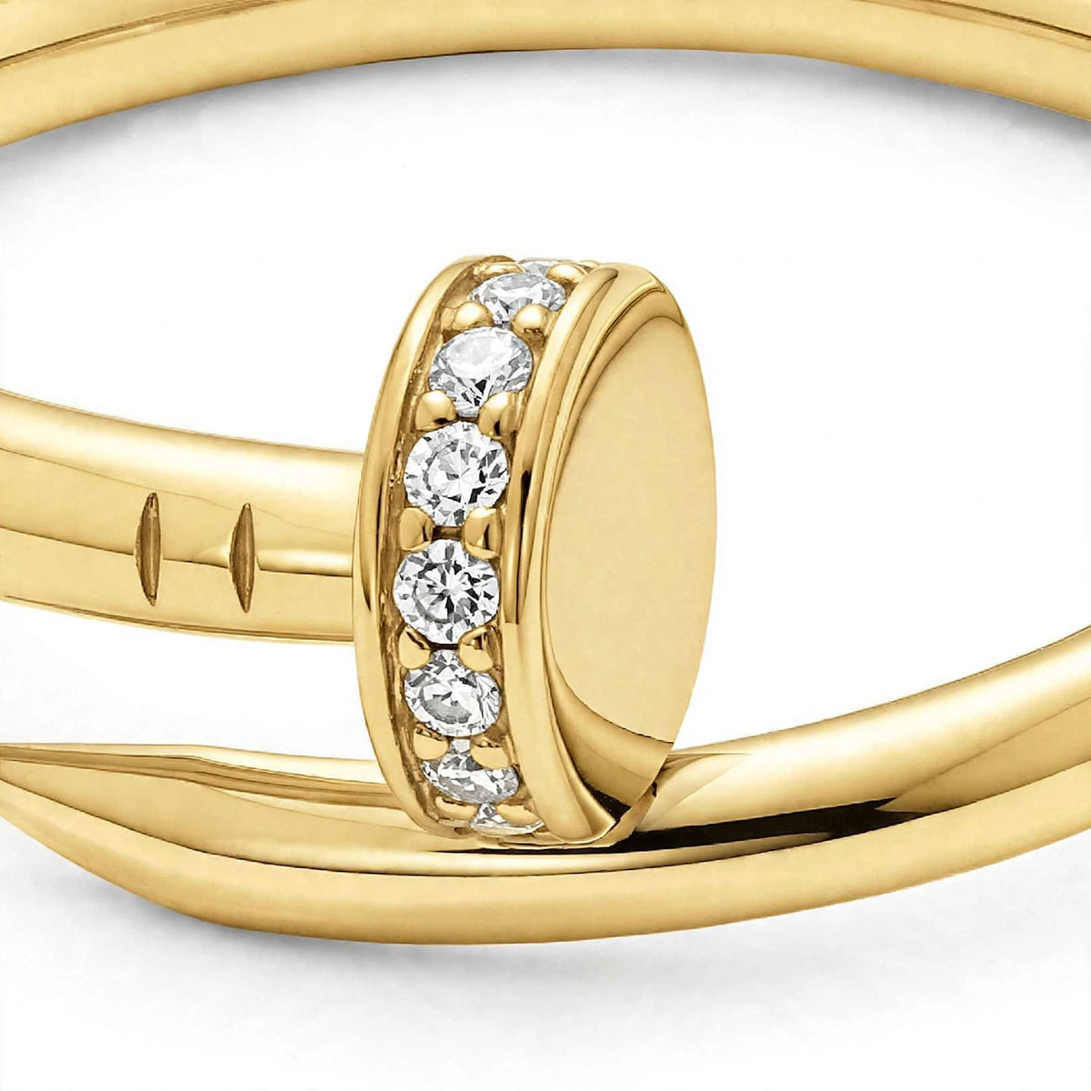 18K Yellow Diamond Nail Bypass Ring